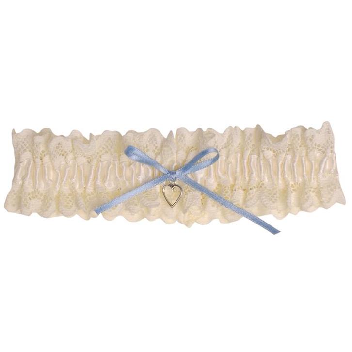 Grote maat Kousenband Ivoorkleurig Broderie - blauw strikje, Kleding | Dames, Trouwkleding en Trouwaccessoires, Nieuw, Ophalen of Verzenden