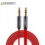 3.5mm Male-Male Audio Jack Ultra Plat kabel Rood 1 Meter, Nieuw, Verzenden