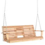 TRUUSK Hangbank Met Klaptafel En Bekerhouders Naturel Hout 1, Verzenden, Nieuw