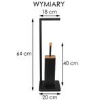 WC rolhouder Toiletborstel Zwart Bamboe | 64cm Hoog | Nieuw, Ophalen of Verzenden, Nieuw, Zwart, Overige typen