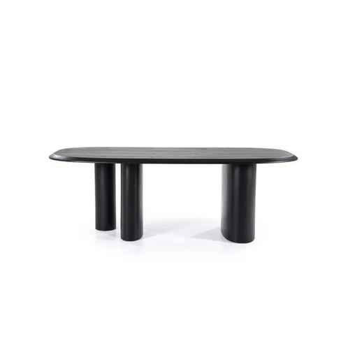 Eettafels Walter - 220cm - Zwart - 95980 - eettafel, Huis en Inrichting, Tafels | Eettafels, Nieuw, Overige materialen