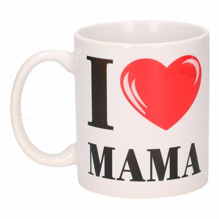 Moederdag I Love Mama koffiemok / beker in blokletters met.., Huis en Inrichting, Keuken | Servies, Ophalen of Verzenden