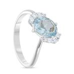 Ring - 18 karaat Witgoud - 1.66ct. tw. Aquamarijn - Diamant, Sieraden, Tassen en Uiterlijk, Ringen, Nieuw