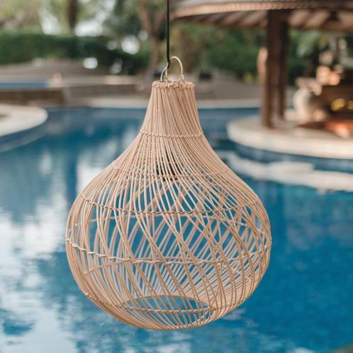Rotanlamp | Boho lampenkap | Hanglamp KENARI, Huis en Inrichting, Woonaccessoires | Wanddecoraties, Nieuw, Verzenden