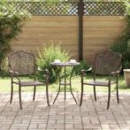 vidaXL Set van 2 tuinstoelen in brons, gietaluminium, Tuin en Terras, Tuinstoelen, Verzenden, Nieuw, Aluminium