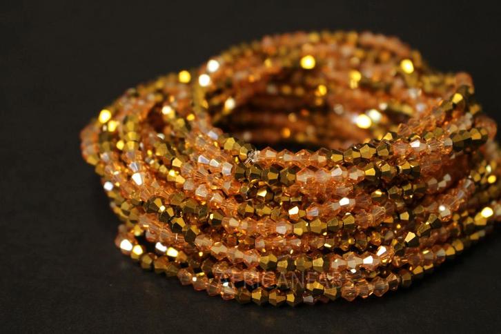 Waist Beads / Afrikaanse Heupketting - IZIEGBE - Goud crysta, Sieraden, Tassen en Uiterlijk, Kettingen, Nieuw, Ophalen of Verzenden