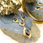Antiek gouden collier met granaat stenen | 45,5 cm (vintage), Goud, Met edelsteen, Gebruikt, Ophalen of Verzenden