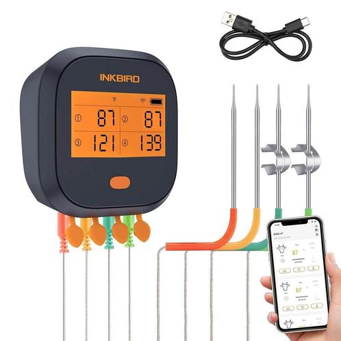 Inkbird IBBQ-4T WiFi Vleesthermometer BBQthermometer, Tuin en Terras, Barbecue-accessoires, Nieuw, Verzenden