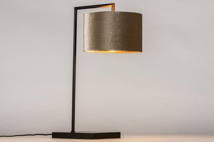 Rietveld Tafellampen - Zwart, Taupe, Roodkoper - Stof, Metaa, Huis en Inrichting, Lampen | Tafellampen, Verzenden