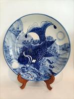 Arita - Bord - Blue & White Carp Wall Plate - Keramiek -