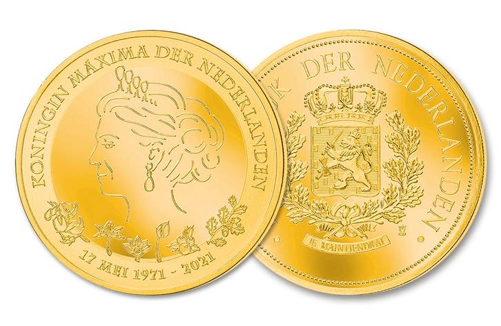 Herdenkingsuitgifte Maxima 50 jaar, Postzegels en Munten, Penningen en Medailles, Verzenden