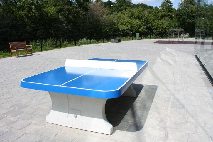 Rockwood® Betonnen Pingpongtafel Blauw (Afgeronde hoeken), Tuin en Terras, Tuinsets en Loungesets, Nieuw, Hout, Ophalen of Verzenden