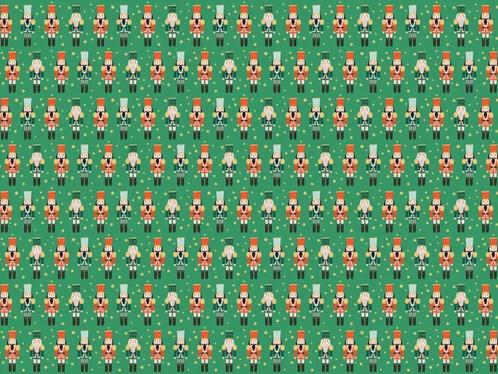 Inpakpapier Kerst Nutcracker Groen (70x200cm), Hobby en Vrije tijd, Feestartikelen, Nieuw, Ophalen of Verzenden