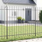 vidaXL Tuinhek met Spitse Top - Grijs - 15,3 x 1,5 m - Staal, Verzenden, Nieuw, IJzer