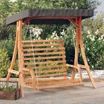 vidaXL Schommelbank met luifel vurenhout met teak afwerking, Verzenden, Nieuw, Hout