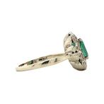 Witgouden ring met diamant en smaragd 14 krt, Sieraden, Tassen en Uiterlijk, Ringen, Nieuw, Ophalen of Verzenden