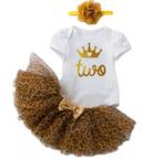 Tweede verjaardag set Wild Princess wit goud bruin, Kinderen en Baby's, Nieuw, Meisje, Sweet-one, Jurk of Rok