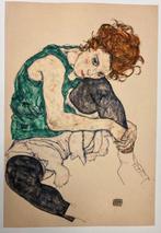 Egon Schiele (1890-1918), (after) - Sitzende Frau mit, Antiek en Kunst, Antiek | Overige Antiek