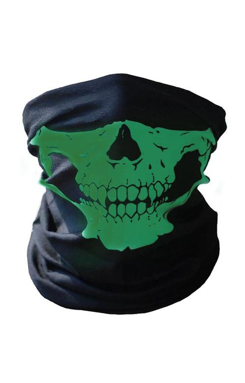 Sjaal Skull Colsjaal Groen Zwart Col Masker Doodskop Skelet, Kleding | Heren, Carnavalskleding en Feestkleding, Nieuw, Carnaval