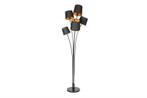 Design vloerlamp LEVELS 176cm met 5 linnen kappen zwart goud, Huis en Inrichting, Lampen | Vloerlampen, Ophalen of Verzenden, Nieuw