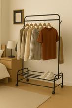 Kledingrek met wieltjes | Metaal | 110x55x165cm | Zwart, Verzenden, Nieuw