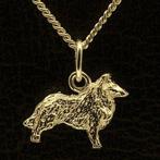 Gouden Collie langhaar ketting hanger - klein, Verzenden, Nieuw