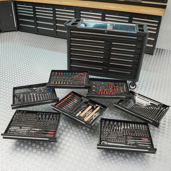 Datona Gereedschapswagen XXL + Mach VII - Datona - Zwart, Doe-het-zelf en Verbouw, Gereedschapskisten, Nieuw, Ophalen of Verzenden