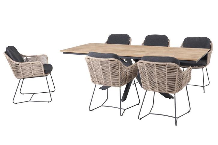 Taste by 4 Seasons Belmond tuinset naturel met Minerva tafel, Tuin en Terras, Tuinsets en Loungesets, Ophalen of Verzenden