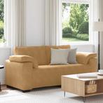 vidaXL Loveseat Sofa Bruin 140 cm Fluweel, Huis en Inrichting, Banken | Bankstellen, Verzenden, Nieuw, Stof