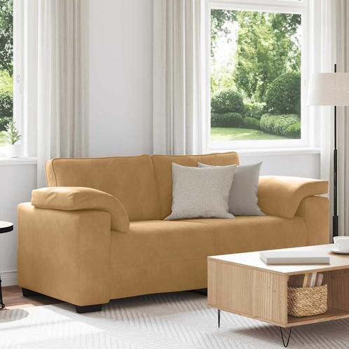 vidaXL Loveseat Sofa Bruin 140 cm Fluweel, Huis en Inrichting, Banken | Bankstellen, Nieuw, Stof, Verzenden