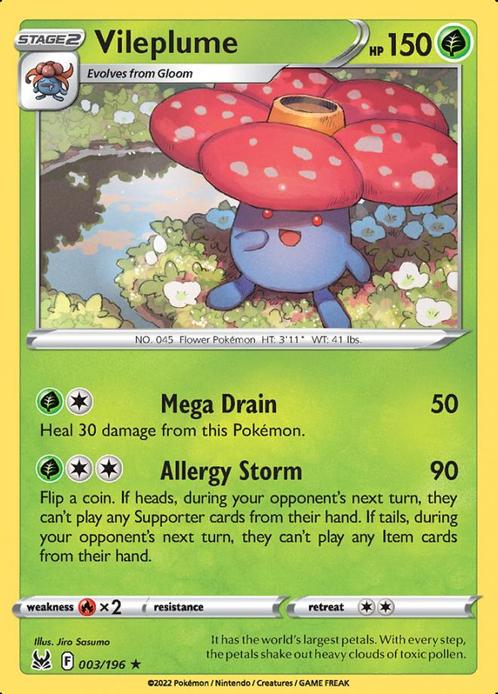 Vileplume 003/196 holo Lost Origin, Hobby en Vrije tijd, Verzamelkaartspellen | Pokémon, Losse kaart, Nieuw, Foil, Ophalen of Verzenden