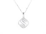 Ketting met hanger - 18 karaat Witgoud - 0.23ct. tw. Diamant