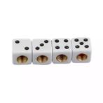 TT-products ventieldoppen Dice White dobbelstenen 4 stuks, Auto diversen, Ophalen of Verzenden, Nieuw