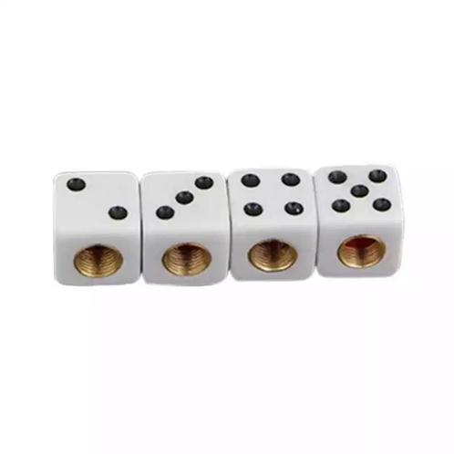 TT-products ventieldoppen Dice White dobbelstenen 4 stuks, Auto diversen, Auto-accessoires, Ophalen of Verzenden