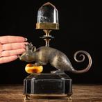 sculptuur, Mouse and Quartz - 240 mm - Bronzen beeldhouwwerk, Antiek en Kunst