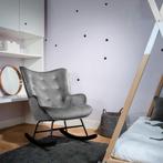 Aemely® Schommelstoel Steerne - Grijs Velvet, Zwart Hout, Ophalen of Verzenden, Nieuw, Stoel(en)