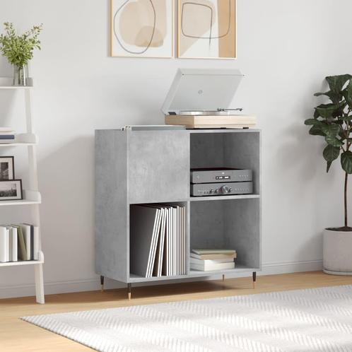 vidaXL Platenkast 84,5x38x89 cm bewerkt hout betongrijs, Huis en Inrichting, Woonaccessoires | Cd- en Dvd-rekken, Nieuw, Verzenden