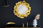 Decoratieve wandspiegel GINKGO LEAFS L 70cm goud rond, Huis en Inrichting, Ophalen of Verzenden, Nieuw