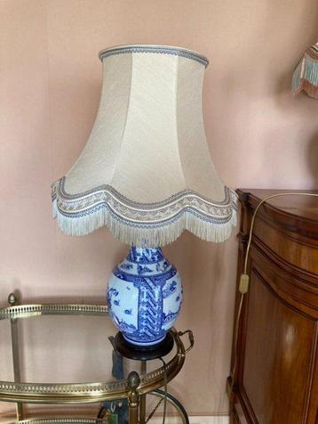 Samson - Vaas gemonteerde lamp - Blauw en wit aardewerk - beschikbaar voor biedingen