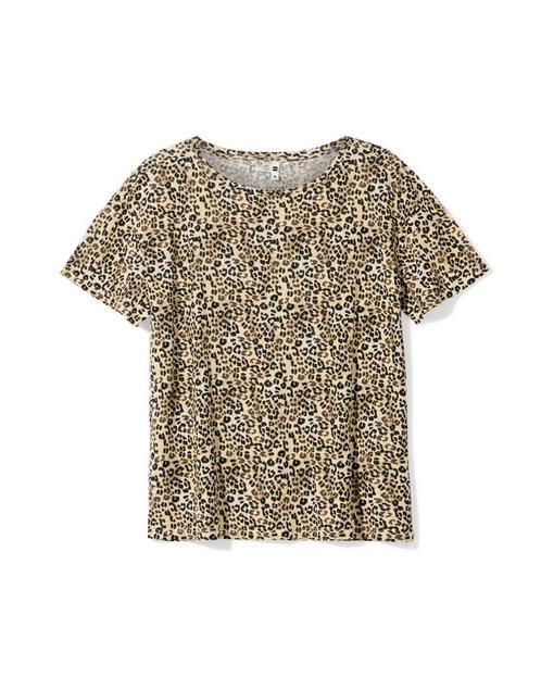 HEMA Dames T-shirt Evie luipaard multi, Kleding | Dames, Overige Dameskleding, Nieuw, Verzenden
