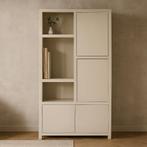 Wandkast Mangohout Evan 120 Crème (3 Open Vakken, 4 Deuren), Verzenden, Nieuw