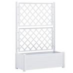 VidaXL plantenbak met latwerk, wit, 142 x 100 x 43 cm, Ophalen, Nieuw
