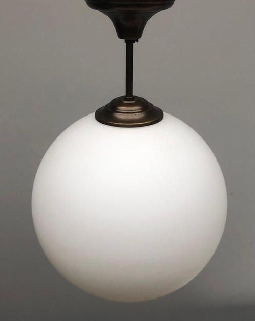 GK - Plafondlamp - Glas, Messing - Hanglamp van bronskleurig, Antiek en Kunst, Kunst | Designobjecten
