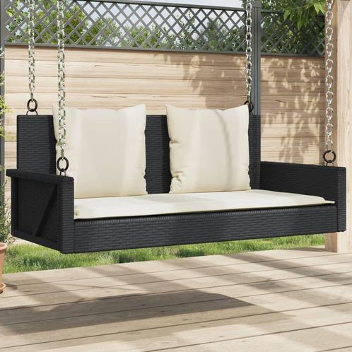 vidaXL Schommelbank met kussens 119x56x48 cm poly rattan, Tuin en Terras, Tuinbanken, Nieuw, Rotan, Verzenden