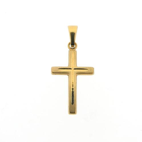 8 Krt. Hanger van een subtiel kruisje (religieus), Sieraden, Tassen en Uiterlijk, Antieke sieraden, Goud, Ophalen of Verzenden