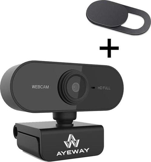 AyeWay Full HD Webcam - Incl. Privacy Cover - Webcam voor PC, Computers en Software, Overige Computers en Software, Nieuw, Ophalen of Verzenden