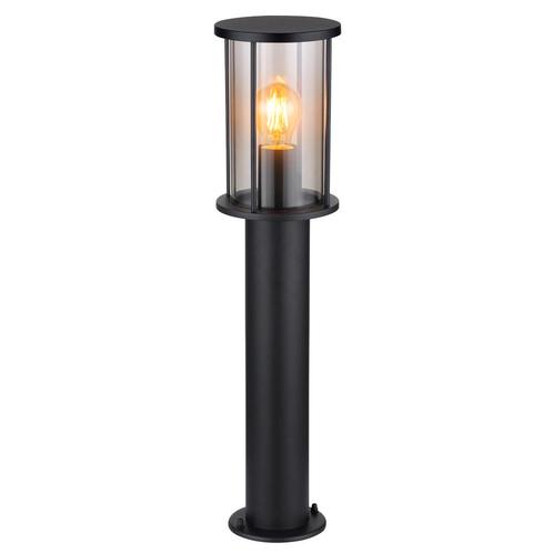 Tuinpaal - Tuinsokkel zwart | 100cm | Metaal en glas, Tuin en Terras, Buitenverlichting, Staande lamp, Nieuw, Bewegingssensor