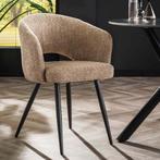 *WOONWINKEL* Boucle Stoel Met Ronde Rugleuning Zandkleur, Huis en Inrichting, Stoelen, Verzenden, Nieuw
