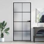 vidaXL Binnendeur smal 93x201,5 cm gehard glas en aluminium, Doe-het-zelf en Verbouw, Deuren en Horren, Verzenden, Nieuw
