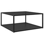 vidaXL Salontafel 80x80x35 cm gehard glas zwart, Huis en Inrichting, 50 tot 100 cm, Verzenden, Nieuw, 50 tot 100 cm